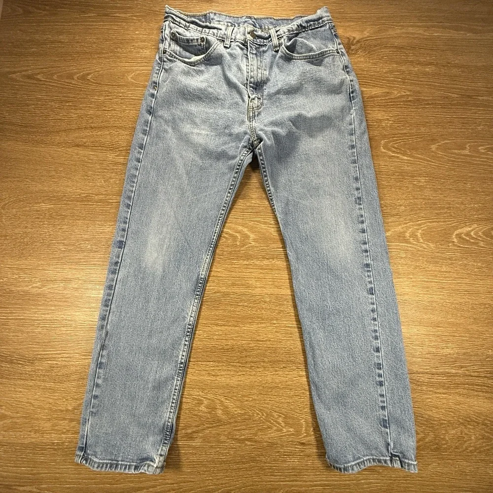Levi's 505 Men's 34x30 Regular Fit Straight Leg Jeans Light Wash Denim 31x27.5